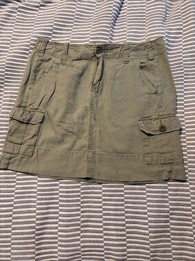 Olive Utility Mini Skirt with Cargo Pockets